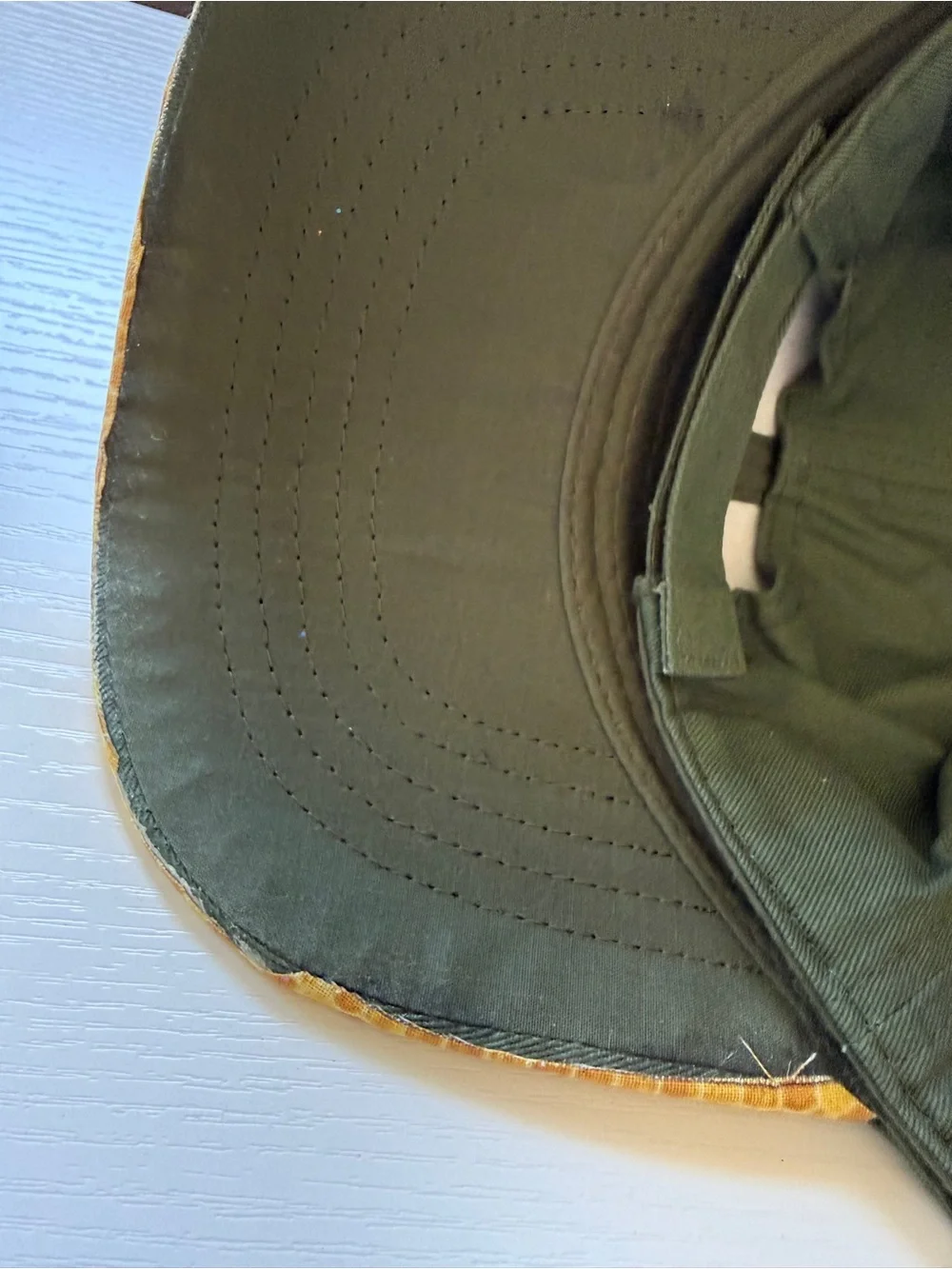 Olive Green Honey Yellow 'a lil bougie' Patch Hat Cap Adjustable Velcro Back OS
